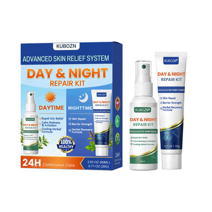 KUBOZN® Eczema Day & Night Repair System - 100% Steroid-Free Relief Duo for Intense Itch, Redness & Broken Skin (offer)