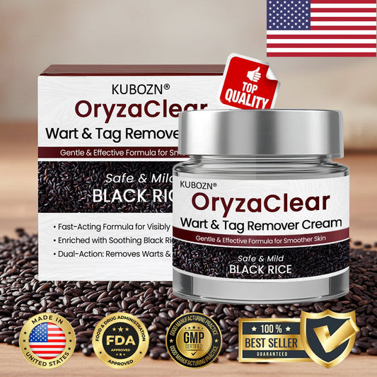 ⭐ KUBOZN® OryzaClear – Black Rice Power Cream for Skin Tags & Bumps · Gentle Plant-Based Softening Formula (offer)
