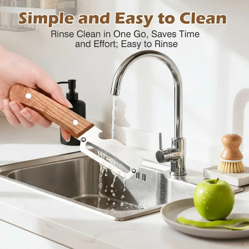 2-in-1 Stainless Steel Peeler & Shredder Set with Wooden Handle⭐⭐
