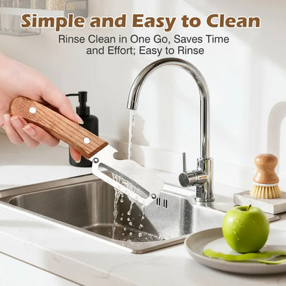 2-in-1 Stainless Steel Peeler & Shredder Set with Wooden Handle⭐⭐