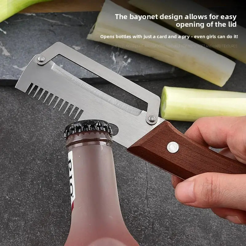 2-in-1 Stainless Steel Peeler & Shredder Set with Wooden Handle⭐⭐
